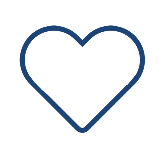 A white abstract shape resembling a stylised 'V' on a blue background.